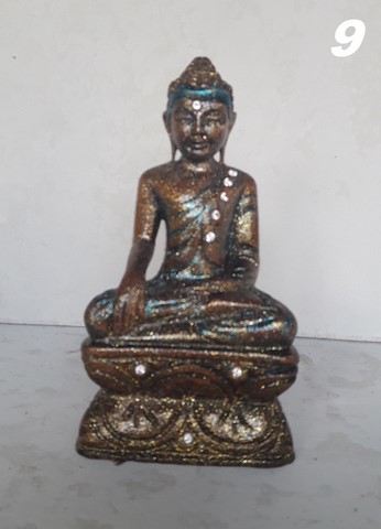 petite statue de bouddha en bois de teck